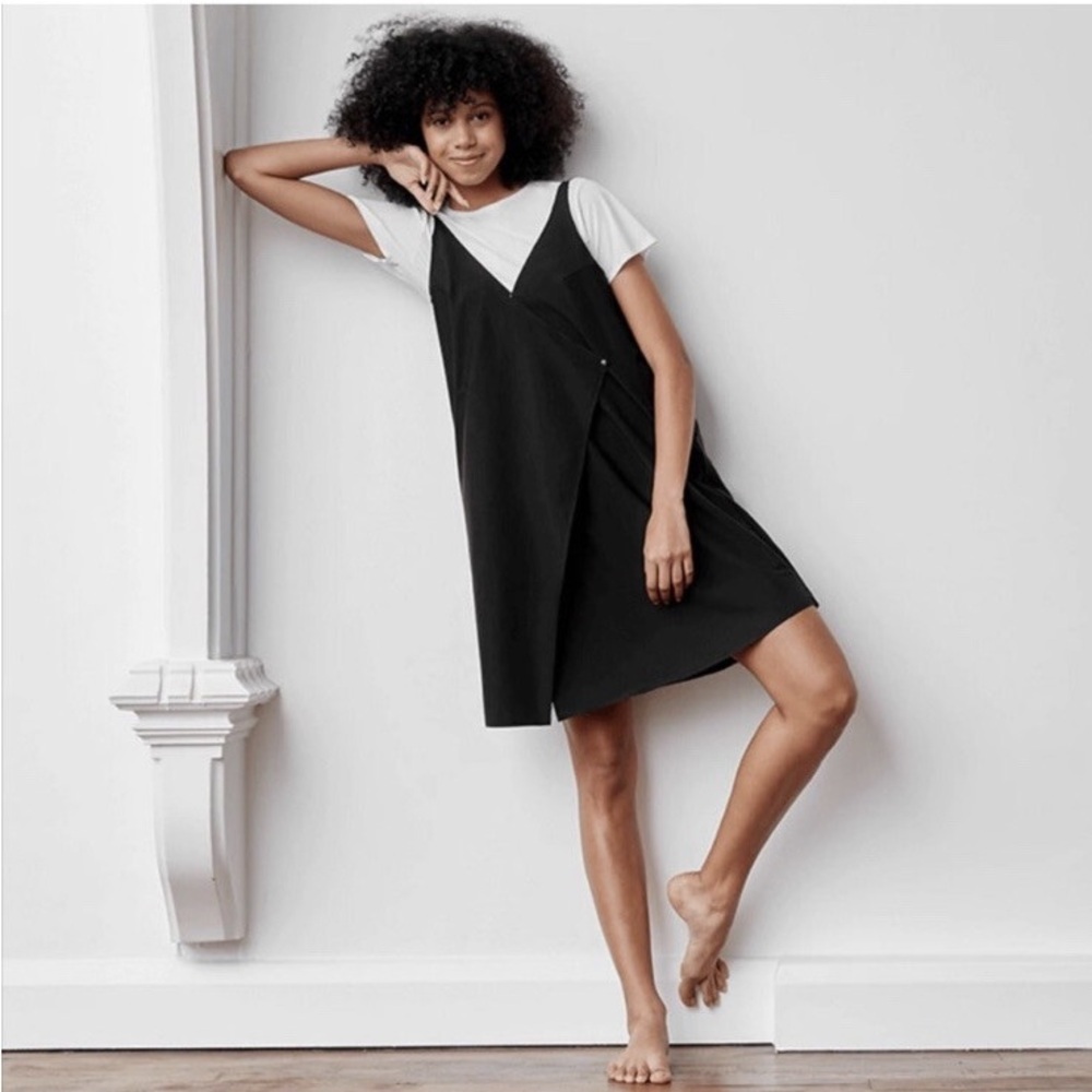 Aday Over in One Black Wrap Dress